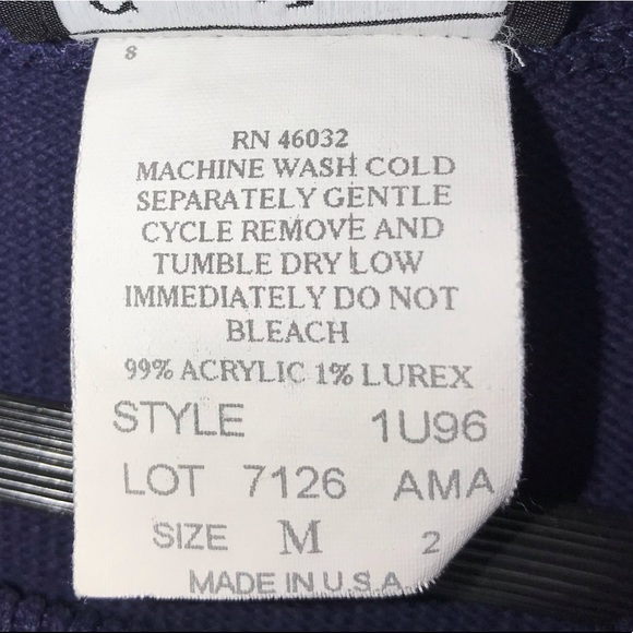 Vintage Southern Lady White & Blue Nautical Anchor Stripe Short Sleeve Knit Top - Picture 7 of 7